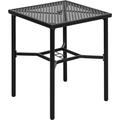 Patio Bar Table with Umbrella Hole Steel Metal Frame Bar Height Bistro Table Outdoor Bar Table for Garden Backyard Patio and Poolside Black