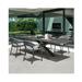 NashyCone Rectangular 4 - Person Outdoor Restaurant Dining Set in Black/Gray | 78.74 W x 35.43 D in | Wayfair 10XYC128HVO365RTD2N