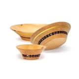 Natalis - Emozioni d'Arte Manara 3 Piece Serving Bowl Set Wood in Blue/Brown | 4 H x 15.1575 D in | Wayfair 77004MA