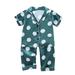 Gyratedream Toddler Kids Baby Boys Girls Nightgown Satin Silk Wave Point Print Sleepwear Pajamas Set Short Sleeve Blouse Top+Pants