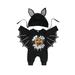 Jkerther Baby Boys Girls Bat Wing Halloween Romper Jumpsuit Bodysuit + 3D Ear Hat Newborn Outfits Set Costume Clothes