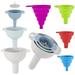 Kitchen Funnel Set of 7 Plastic Funnel Set of 3 with Detachable Strainer Filter for Filling Bottles with Liquid Fluid Dry Ingredients and Powde Silicone Collapsible Funnel Set of 4