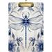 Acrylic Clipboards with Low Profile Clip A4 Standard Size 9 x 12.5 File Holder for Writing Drawing Clip Boards for Doctors Offices Indigo Dragonfly Gifts