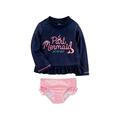 Simple Joys by Carter s Baby Girls 2-Piece Rashguard Set Navy/Pink 6-9 Months