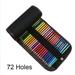 JUNWELL Canvas Colored Pencil Roll Wrap 72 Slot Coloring Pencil Holder Organizer for Colored Pencils Pure Color Oxford Cloth 72 Holes