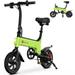 SISIGAD 300W Mini Electric Bike 12 36V/5.2AH Commuter Cruiser City E Bike 15 MPH and up to 17 Miles with Disc Brakes Green