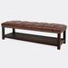 Red Barrel Studio® Ahmier Faux Leather Shelves Storage Bench Faux Leather/Wood/Upholstered/Leather in Brown | 17.72 H x 60.04 W x 19.29 D in | Wayfair