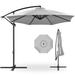 Arlmont & Co. 10Ft Offset Hanging Outdoor Market Patio Umbrella W/Easy Tilt Adjustment - Brown in Gray | Wayfair 4A724F7F858E4B45B32AED00285D6506