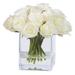 Winward Home Artificial Roses Floral Arrangements in Vase Polyester in White | 8.5 H x 9 W x 9 D in | Wayfair WHI009.WH