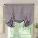 Blackout Linen Textured Solid Basic Room Darkening Thermal Insulated Tie Up Adjustable Balloon Rod Pocket Curtain for Window 63 Inch by 46 Inch