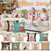 WEPRO Easter Pillowcase Family Decoration Cushion Cover Family Pillowcase