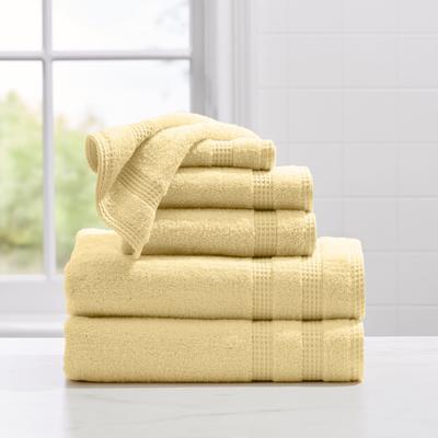 6PC Waffle Quick Dry Bath Set by BrylaneHome in Maize