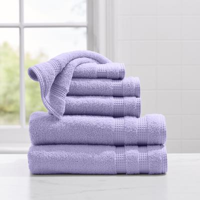 6PC Waffle Quick Dry Bath Set by BrylaneHome in Lilac
