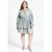 Plus Size Women's Eyelet Flare Mini Dress by ELOQUII in Grey Spruce (Size 28)