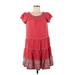 Max Studio Casual Dress - A-Line Scoop Neck Short sleeves: Red Dresses - Women's Size Medium