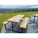 TRL Handmade Furniture Outdoor Slatted Picnic Table With Fixed Benches - 200Cm(L)