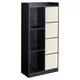 Urbn-Living Urbnliving Height 128Cm Wooden Black 7 Cube Bookcase With Cream Drawers Tall Shelving Display Storage Unit Cabinet