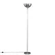 Valuelights Modern Brushed Chrome Uplighter Floor Lamp With Bowl Shaped Shade - Includes 6W Led Gls Bulb 3000K Warm White