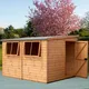 Shire Norfolk Workshop Pent Shed 10X8 Double Door 19mm Loglap Style B