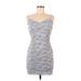 Haute Monde Casual Dress - Bodycon: Blue Marled Dresses - Women's Size Medium