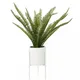 Premier Housewares Fiori Fern With White Cement And Iron Pot Artificial Plant Foliage