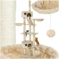 Tectake Cat Tree Scratching Post Hansi - Cat Scratching Post Cat Tower - Beige/white