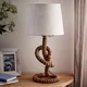 Dibor Rockport Rope Knot And Jute Room Décor Night Lamp, Table Lamp, Table Light