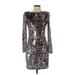 Mark + James by Badgley Mischka Cocktail Dress: Silver Dresses - Women's Size Small