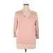 Calvin Klein Pullover Sweater: Pink Solid Tops - Women's Size X-Large