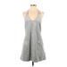 BCBGMAXAZRIA Casual Dress - A-Line V-Neck Sleeveless: Gray Print Dresses - Women's Size 2X-Small