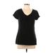 Merona Short Sleeve T-Shirt: Black Tops - Women's Size Large