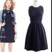 J. Crew Dresses | J.Crew Ponte Fit And Flare Velvet Polkadot Dress | Color: Black | Size: Xl