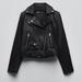 Zara Jackets & Coats | Nwt Zara Faux Leather Biker Jacket Size Medium | Color: Black | Size: M