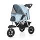 Dog Stroller 3 Wheels for Cats/Dogs Pushchair - One-Click Folding Lightweight Pram with Water Cup Holder - Large Wheels