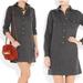 J. Crew Dresses | J Crew Herringbone 100% Wool Lined Gray Dress Size 4 Shirt Long Sleeve Dress | Color: Black/Gray | Size: 4