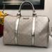 Gucci Bags | Gucci White/Silver Gg Supreme Cavans Leather Joy Boston Bag Womens Size M | Color: Silver/White | Size: M