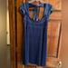 Free People Dresses | Free People Y2k 2000s Blue Velvet Mini Dress Like New Euc Medium | Color: Blue | Size: M