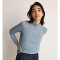 Madewell Sweaters | Madewell Jacquard Mock Neck Puff Sleeve Top | Color: Blue | Size: M