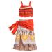 Disney Costumes | Disney Moana Girls 3 Piece Dress Up Costume 9 10 | Color: Orange/Tan | Size: 9/10