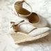 J. Crew Shoes | J. Crew Wedge Espadrille Sandals | Color: Cream/Gold | Size: 7.5