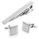 Tie Clip and Cufflink Sets for Men, Silver Stainless Steel Tie Clip for Men Cufflink Shirt Men's Suit Accessories Retirement Gifts for Men