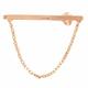 Mens Tie Clasp Clip Rose Gold Tone Box Cable Chain Accent 2 1/2