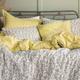 LERUUM Sage Green & Yellow Bedding Double Duvet Cover Bed Set Coton Leaf Botanical Pattern Reversible Quilt Cover Set (Double Bedding)