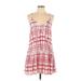 Avec Les Filles Casual Dress - Popover: Red Grid Dresses - New - Women's Size Large