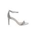 Steve Madden Heels: Silver Shoes - Women's Size 8 - Open Toe