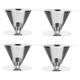 Angoily 4pcs Coffee Filter Metal Coffee Maker Coffee Dripper Funnel Coffee Funnel Glass Coffee Funnel Coffee Maker Pour Over Coffee Maker Manual Coffee Maker Stainless Steel Filter Paper