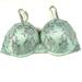 Victoria's Secret Intimates & Sleepwear | Angels Victorias Secret 32dd Pushup Bra Seafoam Green Floral Lace Silver #0208 | Color: Green/Silver | Size: 32e (Dd)