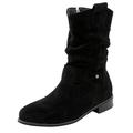 Ankle Boots Women's Classic Suede Half Boots Pointed Slip-On Shoes Low Boots with Buckle Short Boots Transition Boots Half Height Ankle Boots Half Height Women's Boots, black, 7 UK