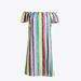 J. Crew Dresses | J.Crew Rainbow Striped Off-The-Shoulder Dress | Color: Blue/Green | Size: 12