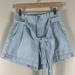 American Eagle Outfitters Shorts | American Eagle Nwt Belted Striped Paperbag Shorts | Color: Blue/White | Size: 0